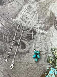 Handmade Kingman Turquoise <b>Necklace</b> Sterling Silver Southwestern Boho Artisan <b>Statement</b> Jewelry Natural Gift for Her - Product Image 4