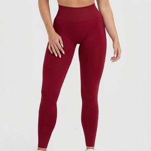 High Waist Ribbed Yoga <b>Leggings</b> Full Length Solid Color <b>Seamless</b> Stretch Activewear Pants for Women Workout Gym Fitness - Product Image 1