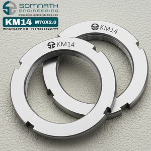 Écrous de blocage KM14 M70X2 Droit, entièrement métriques de précision, autobloquants, usinés CNC, classe 4, pour un montage sécurisé, en acier inoxydable - Product Image 2