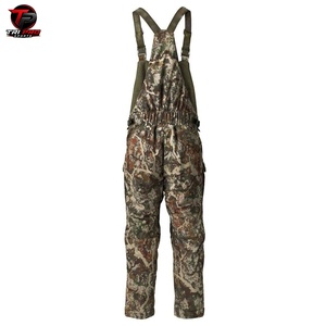 <b>Men</b> Outdoor Timber Forest Camouflage Hunting Field <b>Bib</b> Overalls Upper Chest Horizontal Zippered Pocket Dual Slanted Flap Cargo - Product Image 2