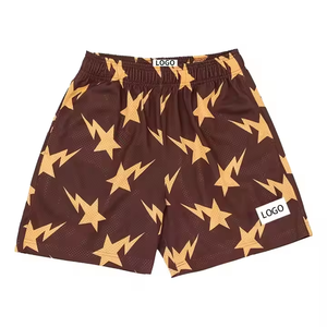 <b>Men</b> Purple Geometric Star Print Quick Dry Swim <b>Trunks</b> Regular Fit Woven Polyester Shorts With Logo - Product Image 3