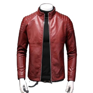 เสื้อแจ็คเก็ตหนังเทียมสำหรับผู้ชาย ฤดูหนาว กันลม มีซิป สไตล์ไบค์เกอร์ แฟชั่นลำลอง เสื้อโค้ทสำหรับธุรกิจ - Product Image 4