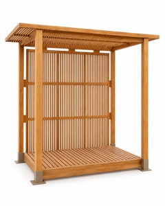 Moderna Cabaña de Madera de Teca Sólida para Exteriores con Cama de Día y Cojines, Acabado Bien Lijado para Muebles de Patio, Modelo KAR04 - Product Image 3
