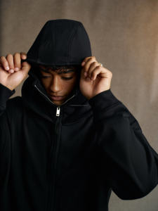 Sweat-shirts à capuche unisexes de haute qualité pour hommes, en gros, gris foncé, noir, lourds, à fermeture éclair, fabricant de balaclavas - Product Image 6