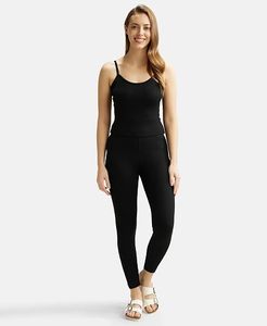 Women High Waist Black <b>Leggings</b> Slim Fit Knitted Cotton Winter Casual Solid Color Breathable Thermal Vintage <b>Crop</b> Pants - Product Image 4