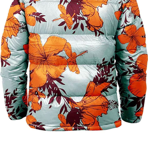 Vestes d'hiver matelassées imperméables et coupe-vent à motif floral imprimé sur toute la surface, sublimées, pour enfants et femmes, fermeture éclair - Product Image 5