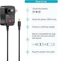 Adaptateur secteur universel 12W 3V-12V, alimentation à tension réglable, cordon d'alimentation de remplacement pour routeur, haut-parleur, caméra CCTV, téléphone