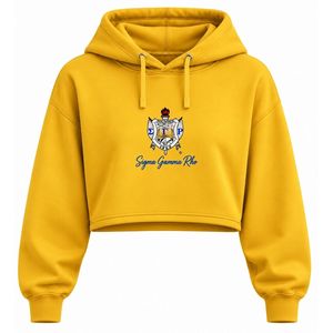 Sudadera con Capucha Corta para Mujer Sigma Gamma Rho, Logotipo SGRho Dorado, Sudadera Informal con Capucha de la Hermandad Griega - Product Image 1