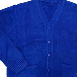 Cardigan Unisexe Bleu en Chenille Personnalisé 2026 pour Fraternités et Sororités, Boutonné, Style Universitaire, Tricoté avec Lettres, Vente en Gros OEM - Product Image 5