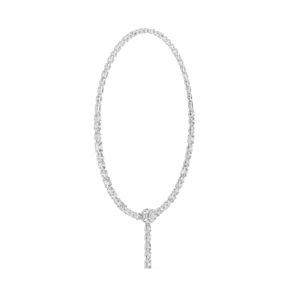 Collier de mariage en or blanc 14 carats avec diamants de laboratoire ovales/emarquises/en forme de poire |   Nouveau diamant cultivé - Product Image 4