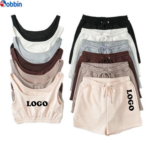 Vêtements pour femmes de haute qualité, ensemble de jogging deux pièces avec crop top, logo personnalisé, streetwear pour femmes, ensemble assorti de 2 pièces pour l'entraînement - Product Image 2