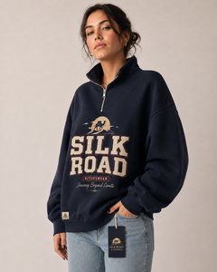 เสื้อสเวตเชิ้ตไหมพรมผู้หญิงแบบซิปครึ่งตัว คอปกพับได้ ลายเรียบ สไตล์ลำลอง ใส่ได้ในฤดูร้อน ผ้าไม่เป็นขุย พิมพ์ลายดิจิทัล - Product Image 1