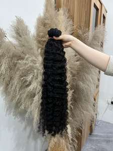 Extensiones de Cabello Rizado Birmano Negro Natural de 28 Pulgadas, Súper Doble Trama, 3 Paquetes de Cabello Virgen con 3 Paquetes de Cierre/Frontal, Origen Vietnam - Product Image 3