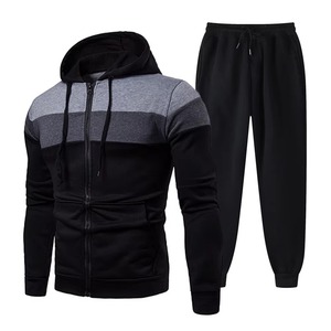 Conjunto Deportivo Ligero con Capucha para Hombre, Chaqueta Deportiva con Cierre de Cordón, Pantalones Deportivos a Juego, Absorbe la Humedad - Product Image 1
