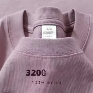 Camiseta Personalizada de 320 g/m², 100 % Algodón, con Logotipo Personalizado en la Parte Delantera, para Hombre, Talla Grande, de Alta Calidad y a la Moda - Product Image 2