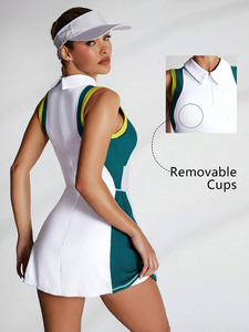 Uniforme de Tenis de Verano Estampado para Mujer, Venta al Por Mayor, Camiseta de Tenis sin Mangas, Transpirable, Elástica y Cómoda, con Pantalones Cortos - Product Image 2