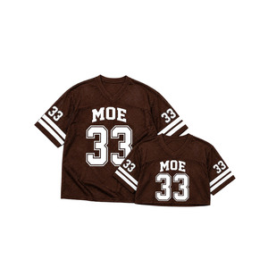 Brown Mesh <b>Shirt</b> Men Oversized V Neck <b>T</b>-<b>Shirt</b> Hip Hop American Football Jersey Short Sleeve Streetwear Fan Edition Soccer Tees - Product Image 2