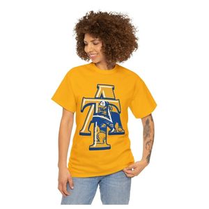 สำหรับเสื้อยืดคอกลม A&T Aggies สีน้ำเงินทอง ลายกราฟิกตัวอักษร ผ้าฝ้าย แขนสั้น ใส่ได้ทั้งชายและหญิง สำหรับวิทยาลัย มหาวิทยาลัย สไตล์ลำลอง - Product Image 3