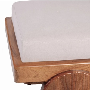 Modern Wood <b>Stool</b> with Fabric Cushion Minimalist Design Living Room Furniture Home Ottoman Seat - Product Image 5