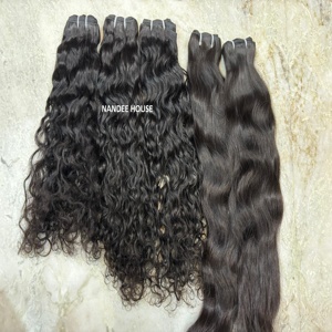 Extensions de cheveux humains Deep Waves, promotion exceptionnelle, cheveux indiens Remy vierges, cuticules alignées, double trame, lisses et souples - Product Image 2
