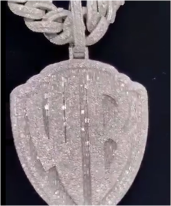 จี้ห้อยคอทรงกลมประดับเพชรโมอิสซาไนต์ทรงเหลี่ยมเจียระไนแบบบริลเลียนท์ VVS  ชุบทอง 14K 18K บนเงินแท้ 925 สำหรับผู้ชาย สไตล์ฮิปฮอป พร้อมใบรับรอง GRA - Product Image 1