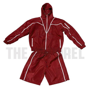 Conjunto Deportivo de Chaqueta y Pantalones Cortos Cortavientos Personalizados OEM, Reflectantes, con Cierre, Transpirables y de Secado Rápido, de Dos Piezas, de Nailon - Product Image 5