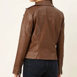 Chaqueta de Invierno para Mujer, de Cuero Genuino de Alta Calidad, con Cierre, Impermeable y Resistente al Viento, Estilo Urbano - Product Image 4
