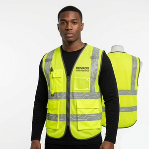 Gilet de sécurité haute visibilité personnalisé de qualité supérieure, dernier design, gilet de sécurité réfléchissant professionnel pour la construction routière - Product Image 3