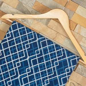 Algodón orgánico Indigo Diseño geométrico Bloque de mano Tela estampada 120gsm Tejido para Kurtis Trajes Cortinas Camisas Cubiertas - Product Image 3