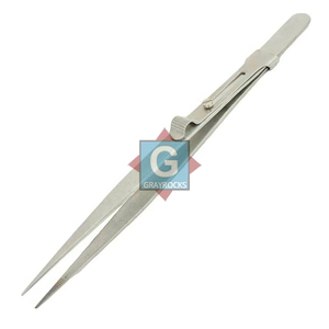 Stainless Steel Tweezers With <b>Slide</b> Lock Smooth Tip For Jewelry Making Non Magnetic Industrial Grade - Product Image 5