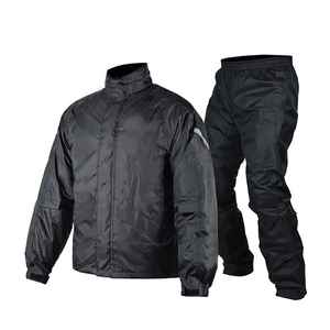 Men's <b>Black</b> Waterproof <b>Rain</b> Suit Nylon <b>Jacket</b> And Pants Set For Outdoor Hiking Camping Motorcycle Casual Wear - Product Image 1
