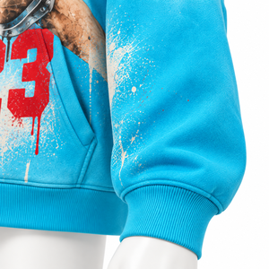 Sudadera con capucha y cremallera de felpa francesa con pedrería gótica para hombre, oversize, negra, con estampado brillante, de secado rápido, estilo urbano para otoño - Product Image 4