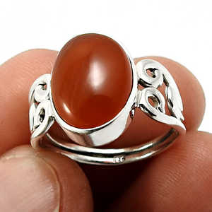 Natural Oval Cut Bezel Set Carnelian <b>Ring</b> <b>Statement</b> Boho Jewelry Handmade 925 Sterling <b>Silver</b> <b>Ring</b> Perfect For All Occasions - Product Image 3