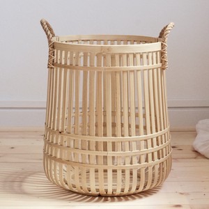 Cestas cilíndricas de bambú para frutas y verduras con asas, cesta para almacenamiento en la cocina - Product Image 2