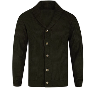 Cárdigan de Punto Negro Personalizado, Manga Larga, Cierre de Botones, Estilo Casual para Otoño, 100% Acrílico - Product Image 2