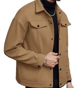 เสื้อแจ็คเก็ตบอมเบอร์ขนสัตว์คุณภาพสูงแบบมีฮู้ดสำหรับผู้ชายไซส์ใหญ่ สไตล์สตรีทแวร์ลำลอง พร้อมโลโก้ด้านหน้า - Product Image 5