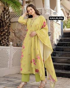 NUEVO SALWAR KAMEEZ DE SEDA CON TELA CHANDERI, CONJUNTO DE SALWAR KAMEEZ LISTO PARA FIESTAS CON PANTALÓN Y DUPATTA - Product Image 5