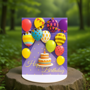 Carte de vœux avec ballon et gâteau en relief - Product Image 3