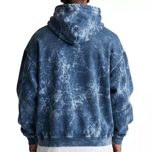Wholesale Men's <b>Tie</b>-<b>Dye</b> Hooded <b>Sweatshirt</b> Oversized Cotton Fleece Casual Autumn Wear Regular Sleeve Pocket Design Knitted Style - Product Image 2