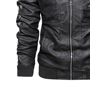 Veste en cuir à capuche pour homme, hiver, durable, haute qualité, écologique, légère, imperméable, coupe-vent, pour tous les jours - Product Image 5