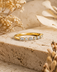 แหวนแต่งงานผู้หญิงทองคำขาว 14K ประดับเพชรโมอิสซาไนต์ทรงกลมสลับกับทรงมาร์คีส์ ดีไซน์เรียบหรู ขายส่ง - Product Image 2