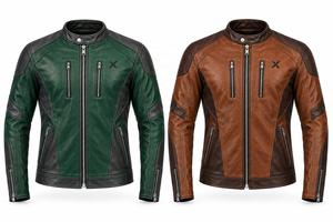 Chaqueta de Motocicleta de Cuero Premium Heritage |   Azul Negro Marrón Verde |   Fabricante OEM ODM |   Diseño de Calidad Premium | - Product Image 5