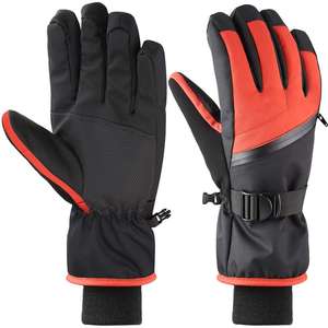 Guantes de esquí impermeables con pantalla táctil para invierno, con cremallera, para hombre y mujer, antideslizantes en la palma, personalizables, OEM, con elementos personalizados. - Product Image 1