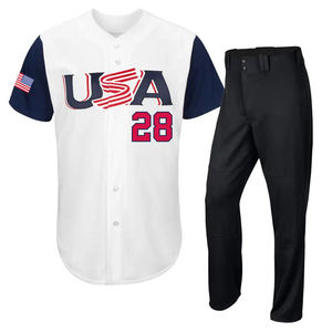 New Model <b>Men's</b> Baseball Softball Uniform Set Quick Dry Breathable Anti-Bacterial 100% Polyester Sports Wear Wholesale - Product Image 5