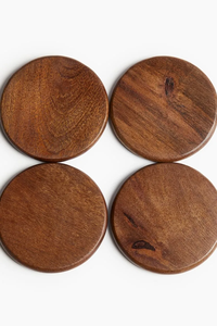 High Quality Eco-Friendly Mango Wood Irregular Wooden Plate Elegant Flower Design Decorative Item <b>Coasters</b> FAIZA CRAFT 5mm - Product Image 6