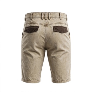 Men's Plus Size Casual Cargo Shorts Mid Waist Button Fly Solid Color <b>Denim</b> <b>Material</b> Custom Logo Washed - Product Image 4