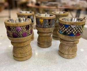 Quemador de incienso de sándalo hecho a mano con diseño incrustado para aromaterapia, fragancia para el hogar, uso con Bakhoor, fragancia para el hogar, Ramadán, Eid - Product Image 4