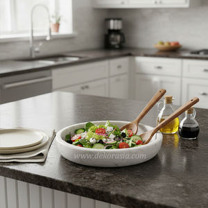 Bol de service en marbre naturel fait main, écologique, de luxe, pour les fêtes et la décoration de la maison, bol de service durable pour les aliments - Product Image 4