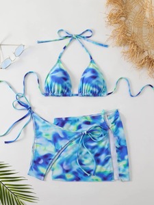 Conjunto de Bikini de Cintura Alta para Mujer, Diseño Personalizado, Estampado Tropical de Verano, Traje de Baño sin Costuras, Fabricante OEM, Venta al Por Mayor - Product Image 2