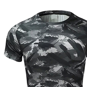 Ensemble court en coton respirant pour homme, tricoté et sublimé, pour l'été – Ensemble décontracté deux pièces pour homme, t-shirt et short, col rond coloré - Product Image 5